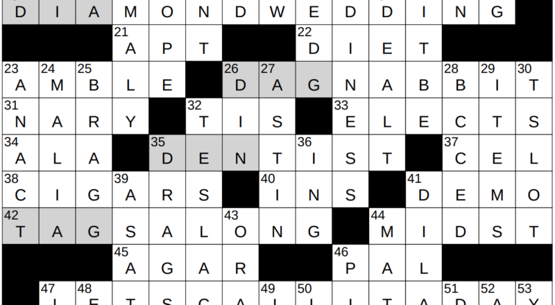 0117 23 NY Times Crossword 17 Jan 23 Tuesday NYXCrossword