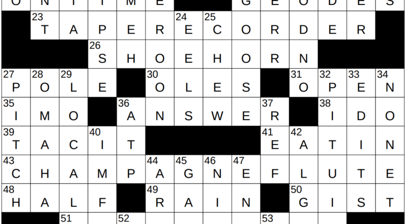 0123 23 NY Times Crossword 23 Jan 23 Monday NYXCrossword