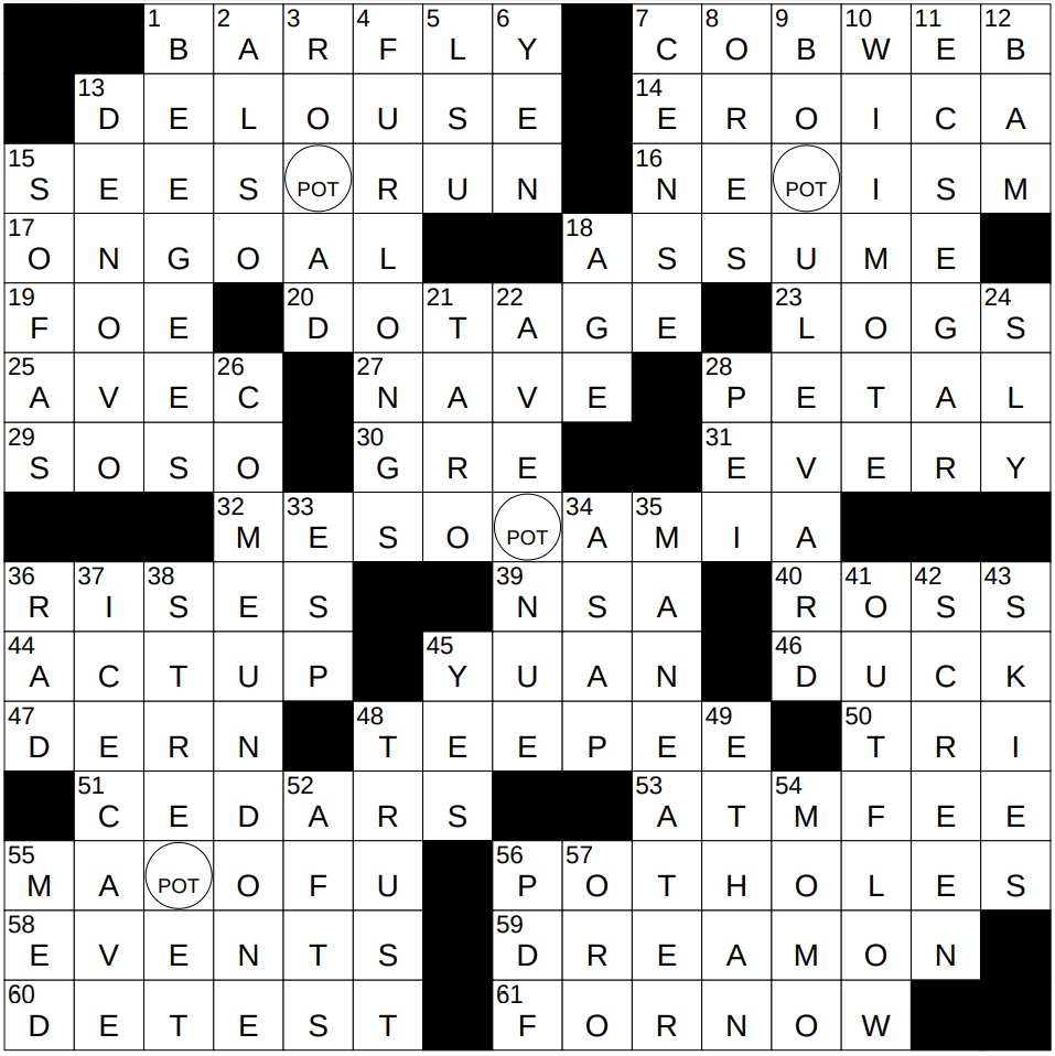 0123 25 NY Times Crossword 23 Jan 25 Thursday NYXCrossword 0123 25 NY Times Crossword 23 Jan 25 Thursday NYXCrossword