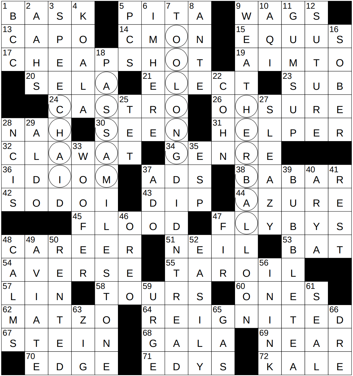 0124 23 NY Times Crossword 24 Jan 23 Tuesday NYXCrossword