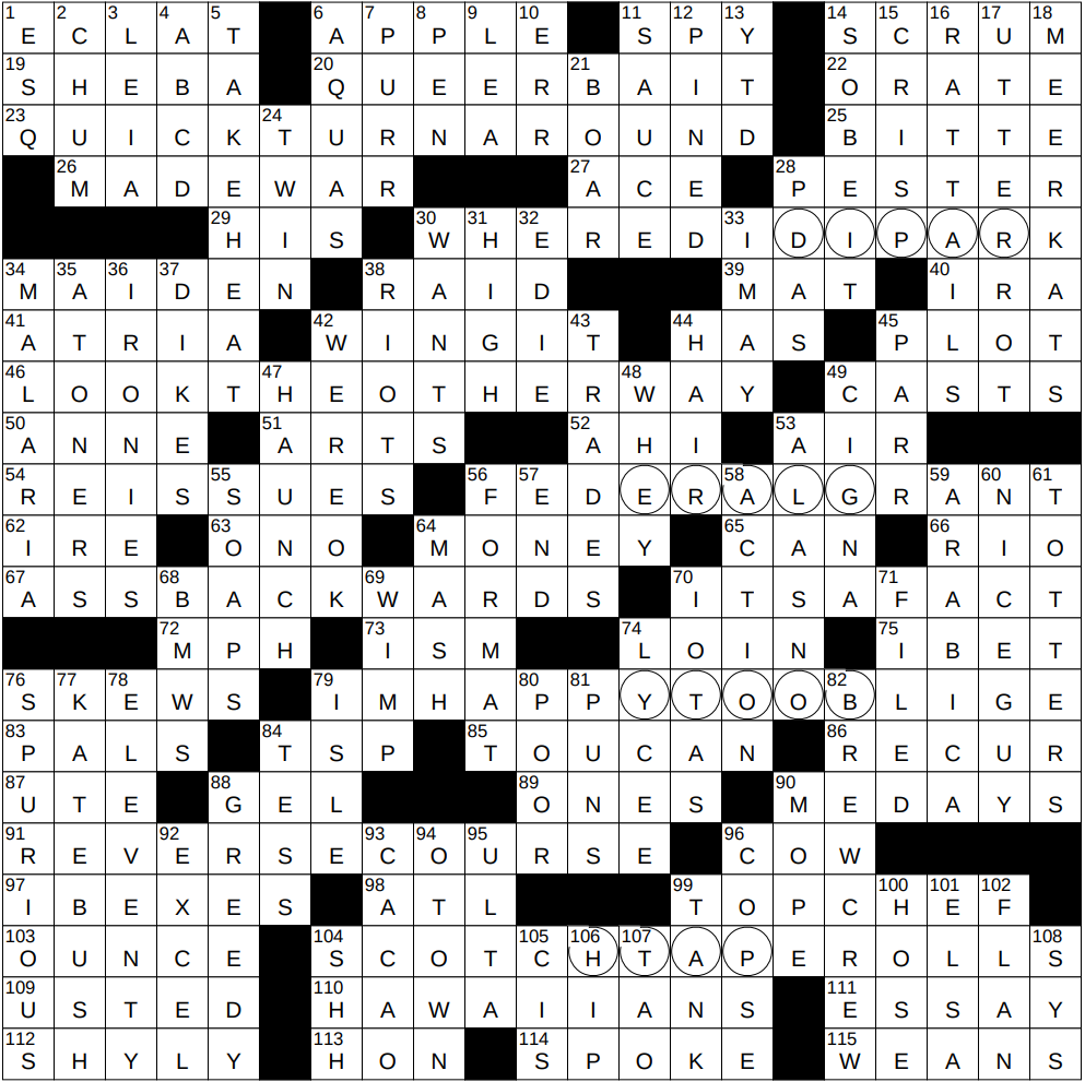 0223 25 NY Times Crossword 23 Feb 25 Sunday NYXCrossword