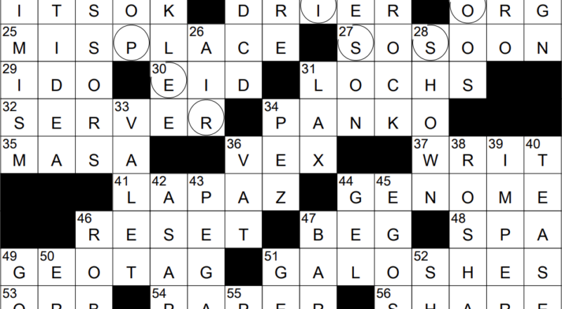 0413 22 NY Times Crossword 13 Apr 22 Wednesday NYXCrossword