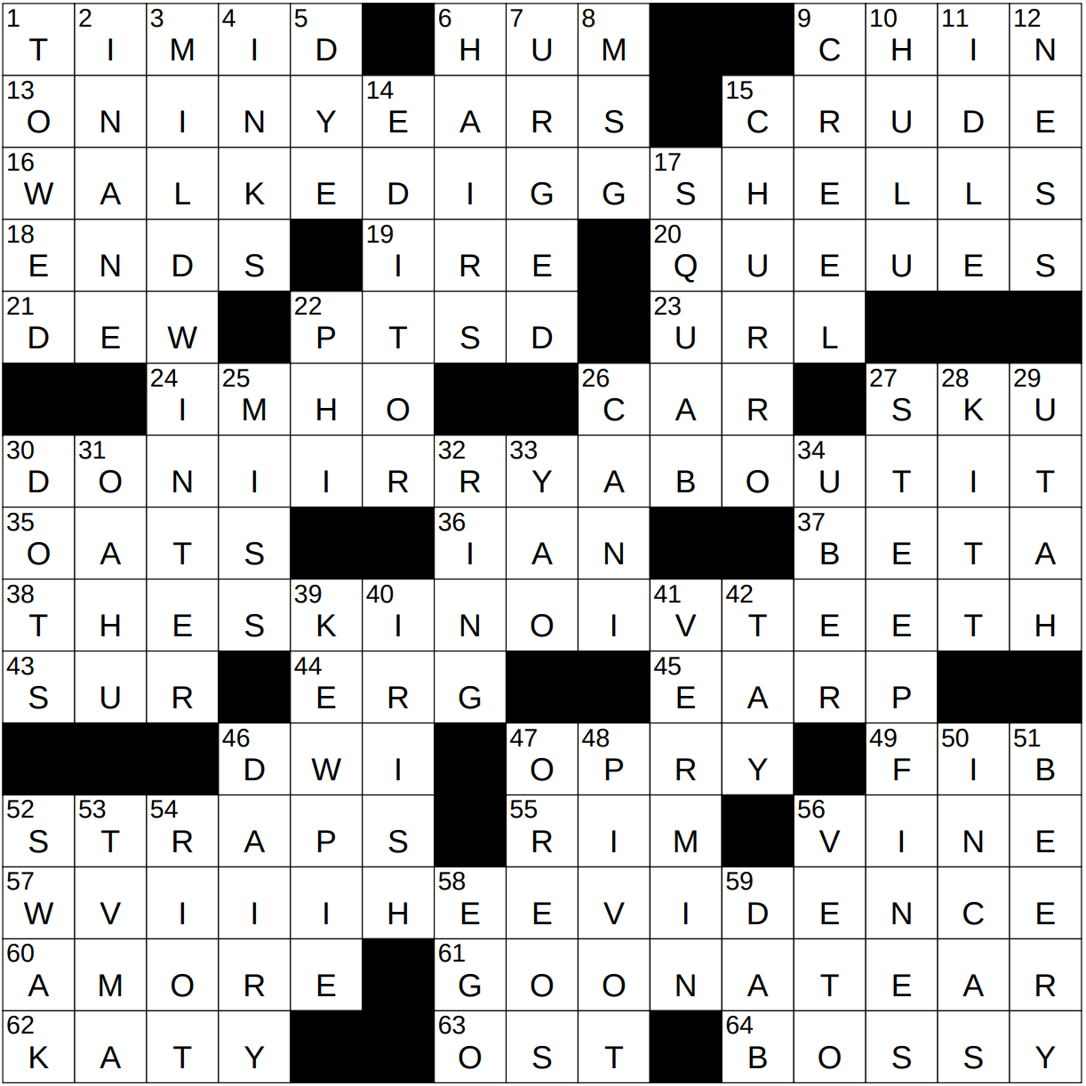 0509 24 NY Times Crossword 9 May 24 Thursday NYXCrossword