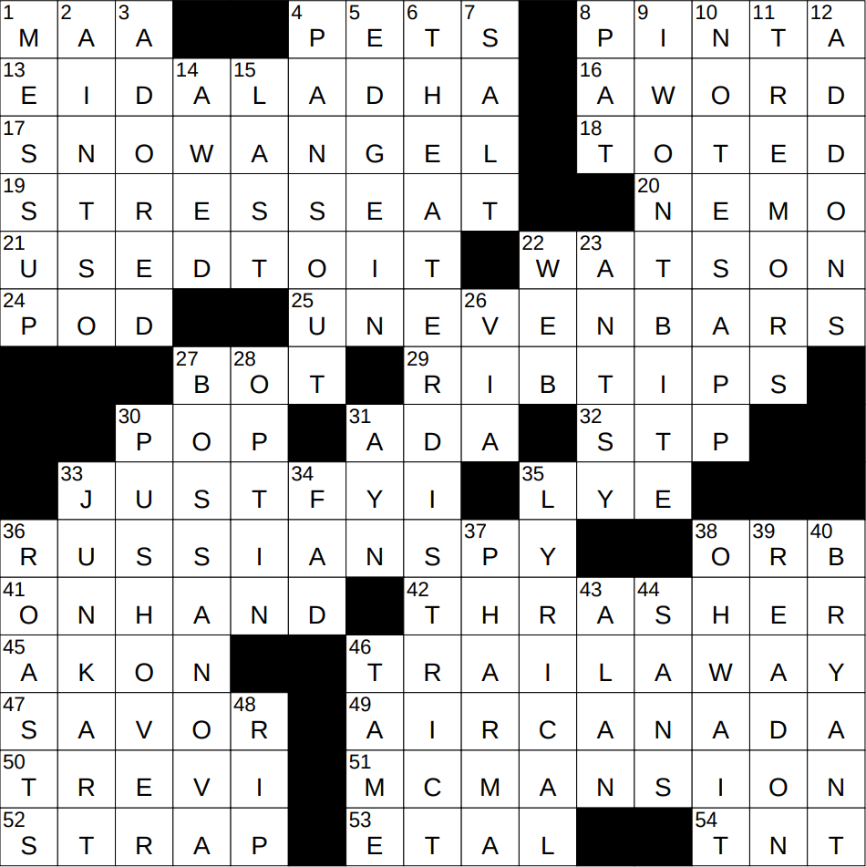 0629 24 NY Times Crossword 29 Jun 24 Saturday NYXCrossword