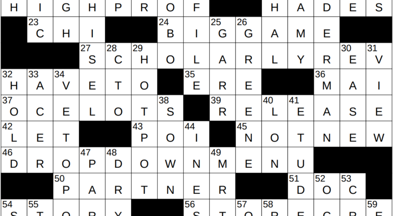 0721 22 NY Times Crossword 21 Jul 22 Thursday NYXCrossword