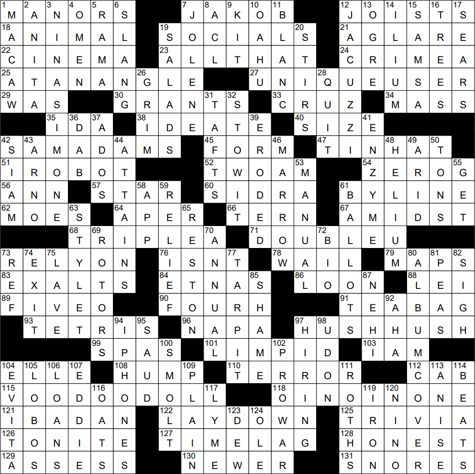 0807 22 NY Times Crossword 7 Aug 22 Sunday NYXCrossword