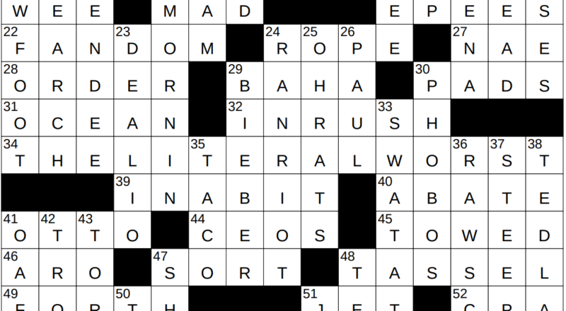 0908 23 NY Times Crossword 8 Sep 23 Friday NYXCrossword