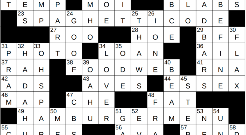 0926 23 NY Times Crossword 26 Sep 23 Tuesday NYXCrossword