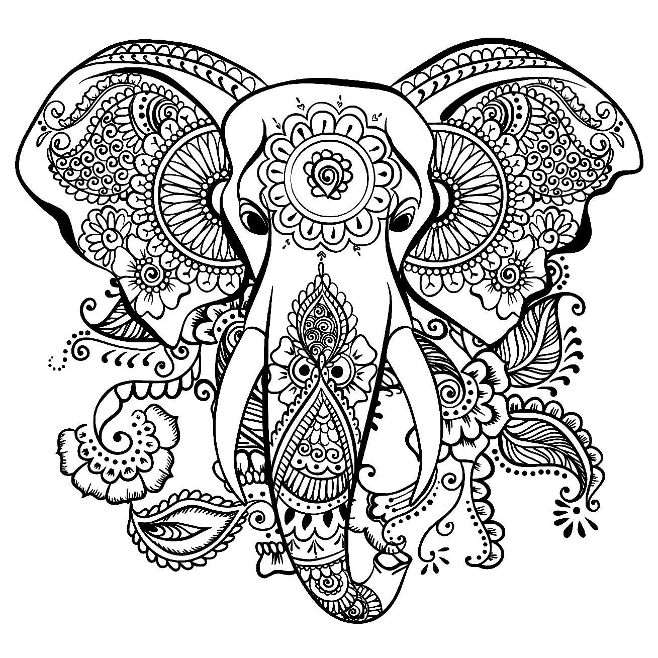 10 Adult themed Elephant Coloring Pages Etsy 10 Adult themed Elephant Coloring Pages Etsy