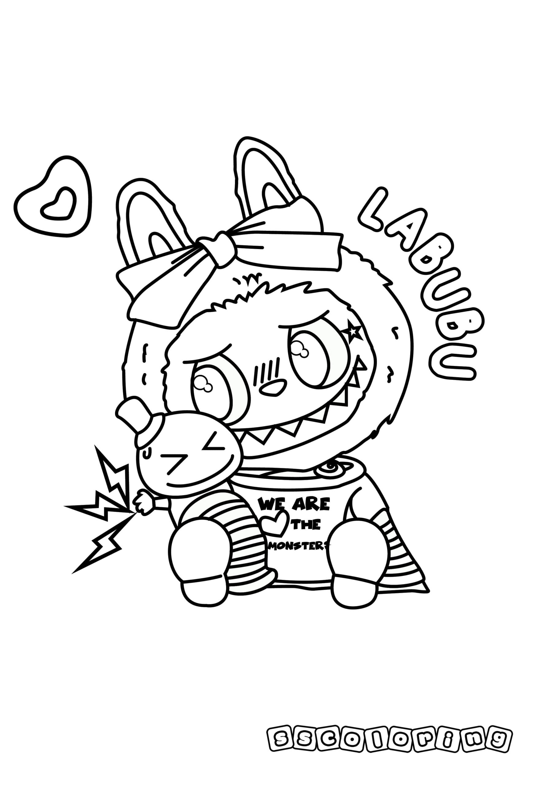 10 Free Labubu Coloring Pages For Kids SSColoring