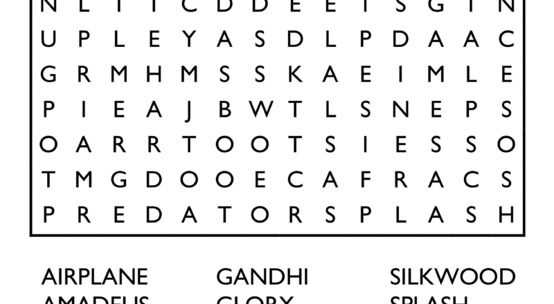10 Free Printable Word Search Puzzles