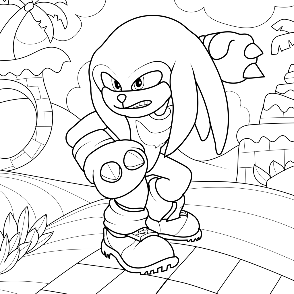 knuckles coloring pages knuckles coloring pages