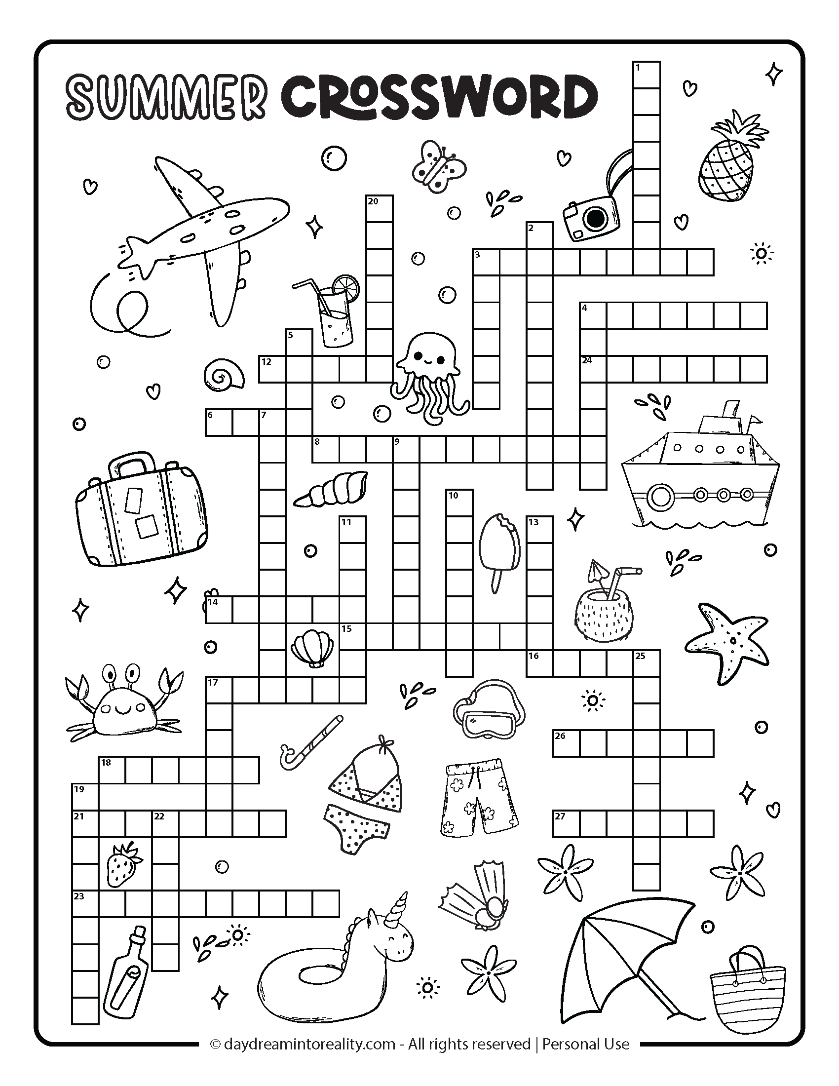 10 Summer Crossword Puzzles Free Printable PDFs From Easy To Advanced Daydream Into Reality 10 Summer Crossword Puzzles Free Printable PDFs From Easy To Advanced Daydream Into Reality