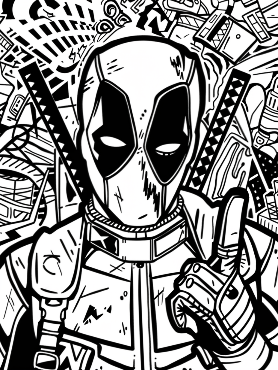 100 Deadpool Coloring Pages Printable Digital Download By Mia Gibson Medium