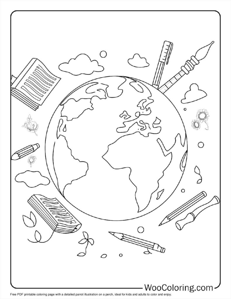 100 Earth Coloring Pages Free PDF To Print Woo Coloring