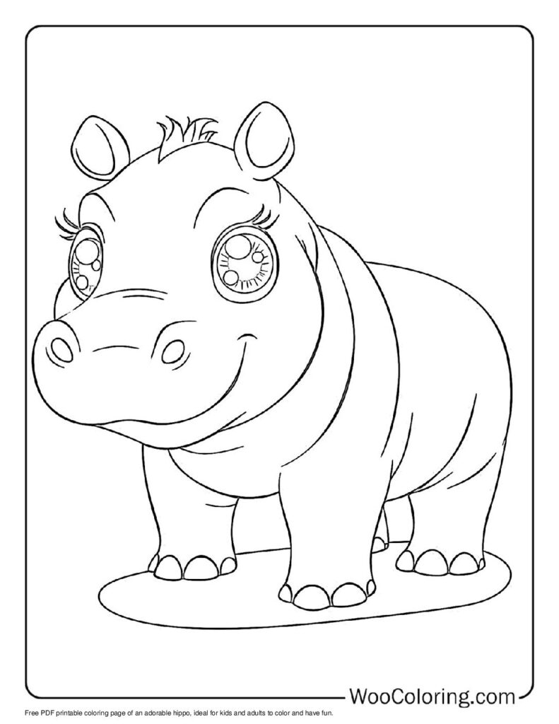 100 Hippo Coloring Pages Free PDF To Print Woo Coloring