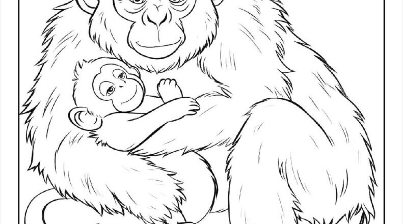 100 Monkey Coloring Pages Free PDF To Print Woo Coloring