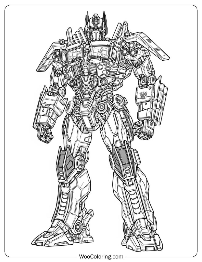 optimus prime coloring page