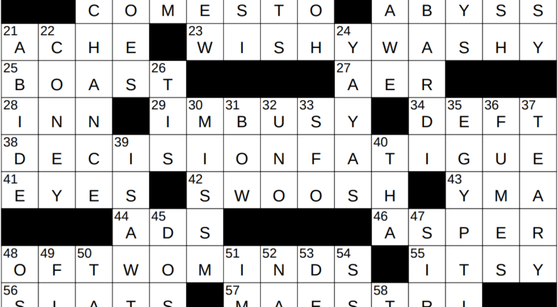 1129 23 NY Times Crossword 29 Nov 23 Wednesday NYXCrossword