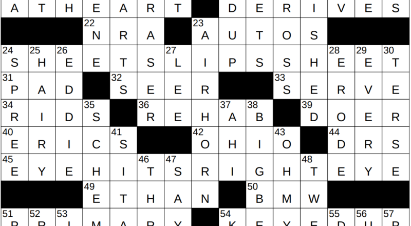 1220 22 NY Times Crossword 20 Dec 22 Tuesday NYXCrossword