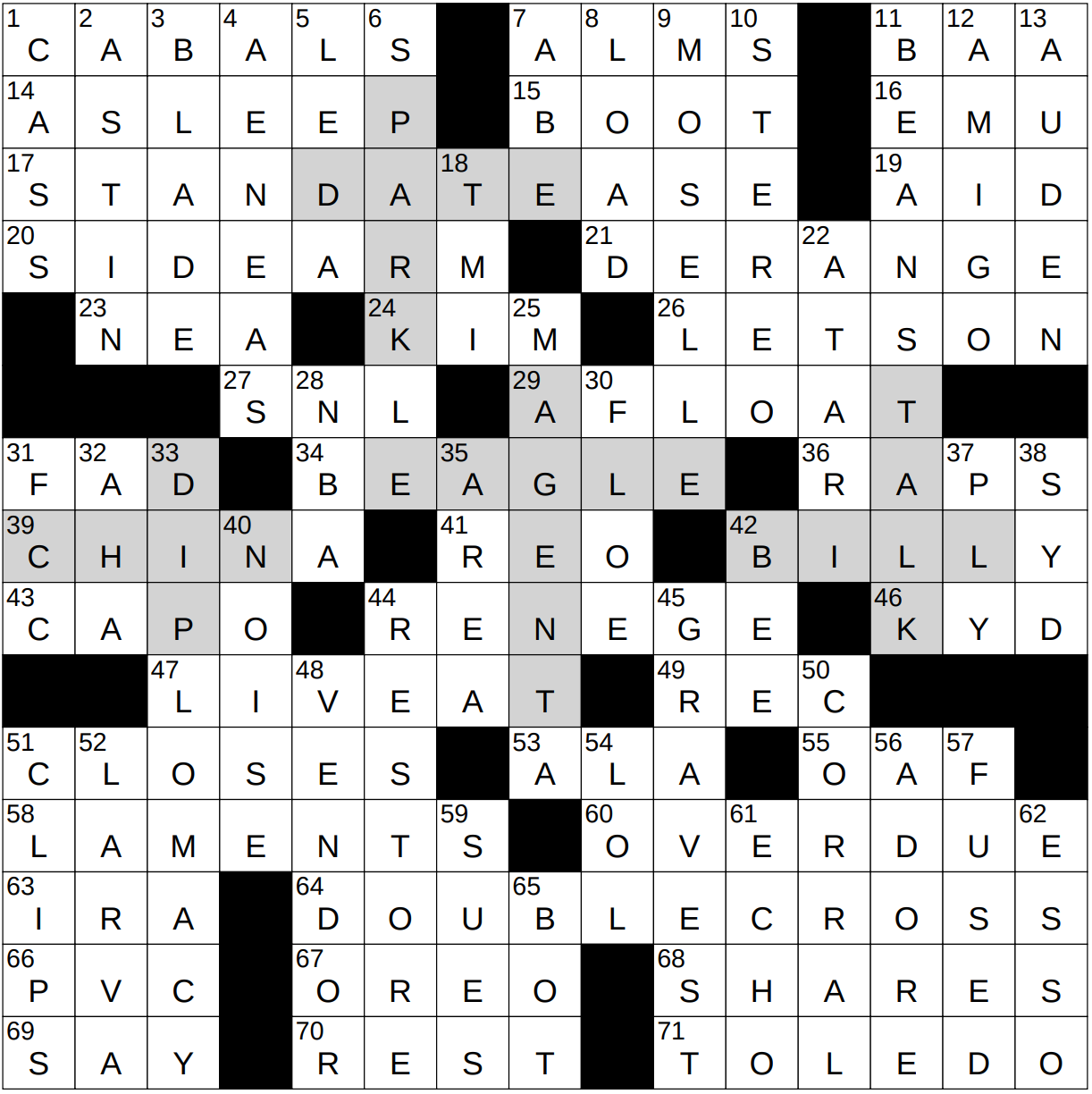 1227 22 NY Times Crossword 27 Dec 22 Tuesday NYXCrossword