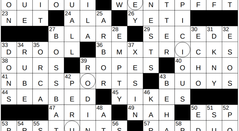 1230 25 NY Times Crossword 30 Dec 25 Tuesday NYXCrossword