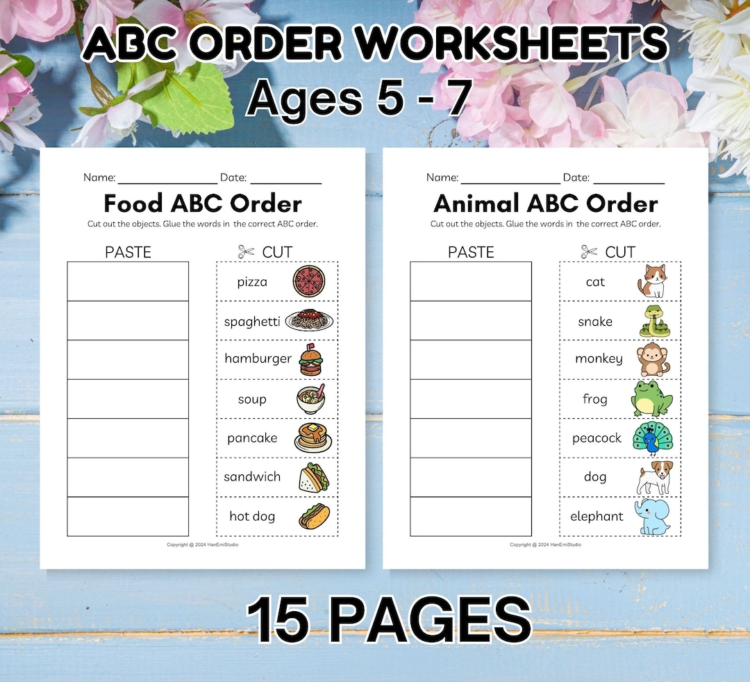 15 page ABC Order Worksheets For Ages 5 7 Printable Worksheets Alphabet Recognition Preschool Printable Alphabetical Order Worksheet Etsy