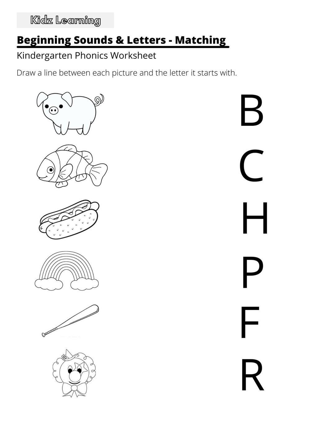 phonics worksheets for kindergarten