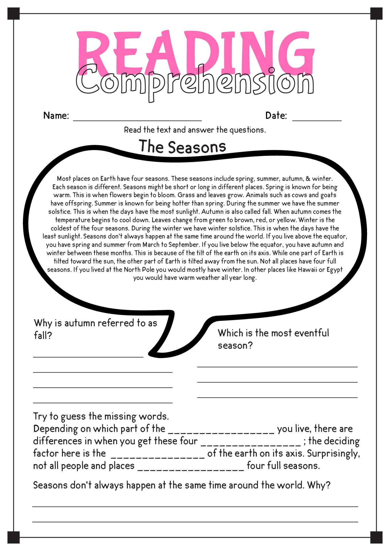 reading comprehension worksheets pdf reading comprehension worksheets pdf