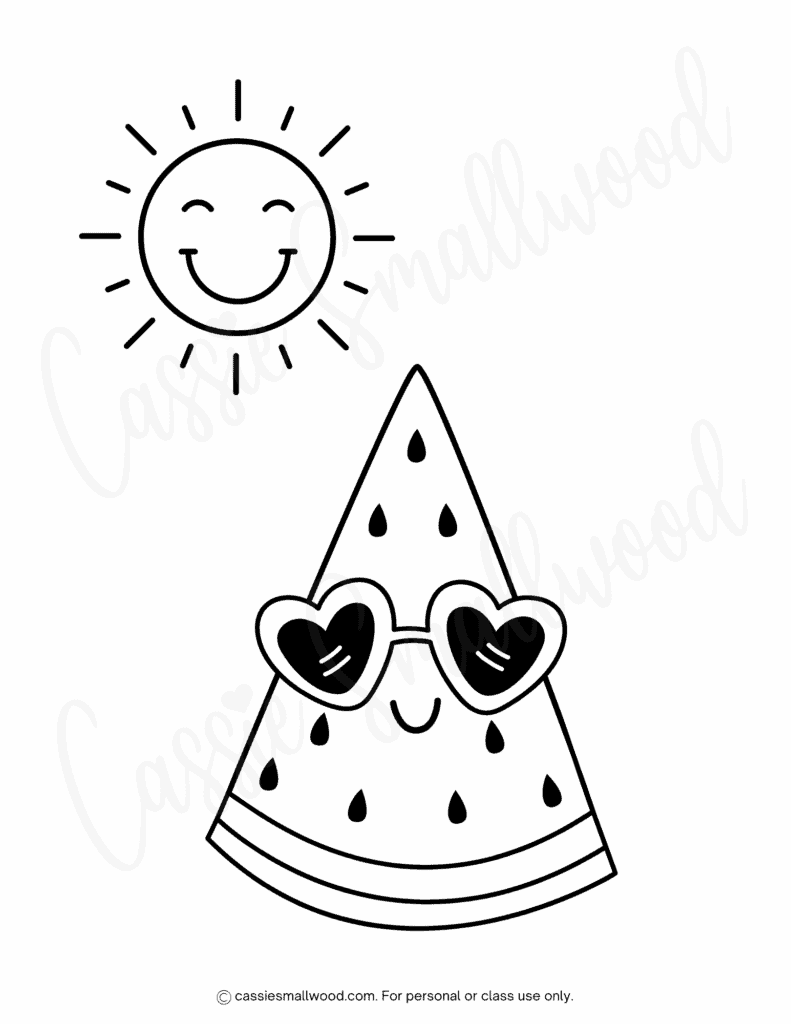 16 CUTE Watermelon Coloring Pages Cassie Smallwood 16 CUTE Watermelon Coloring Pages Cassie Smallwood