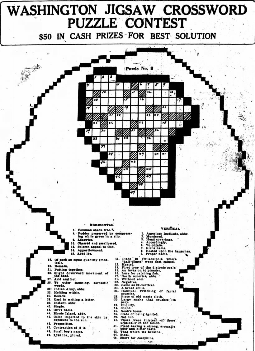 1934 The Year In Crosswords 1 Of 3 T Campbell s Grid
