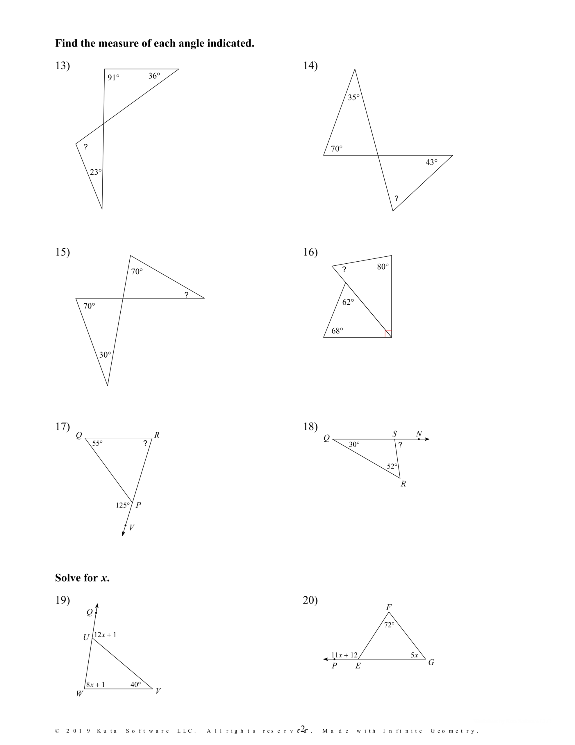 2 3 Triangle Sum Theorem With Algebra Karlee Pins Library Formative