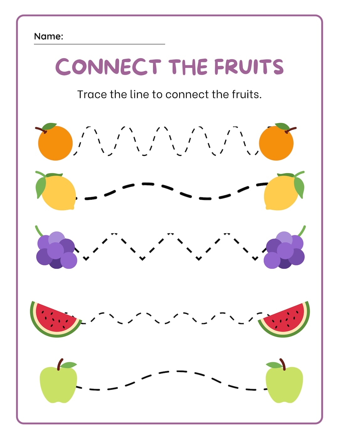 2 Printable Preschool Tracing Worksheets Trace The Lines Perfect For Homeschooling Daycares And Parents Etsy