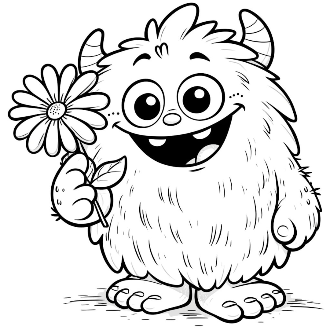 20 Cute Monster Coloring Pages Monster Coloring Pages Cute Monster Coloring Fuzzy Monster Cute Gift Idea Coloring Gift Idea Kids Etsy Israel