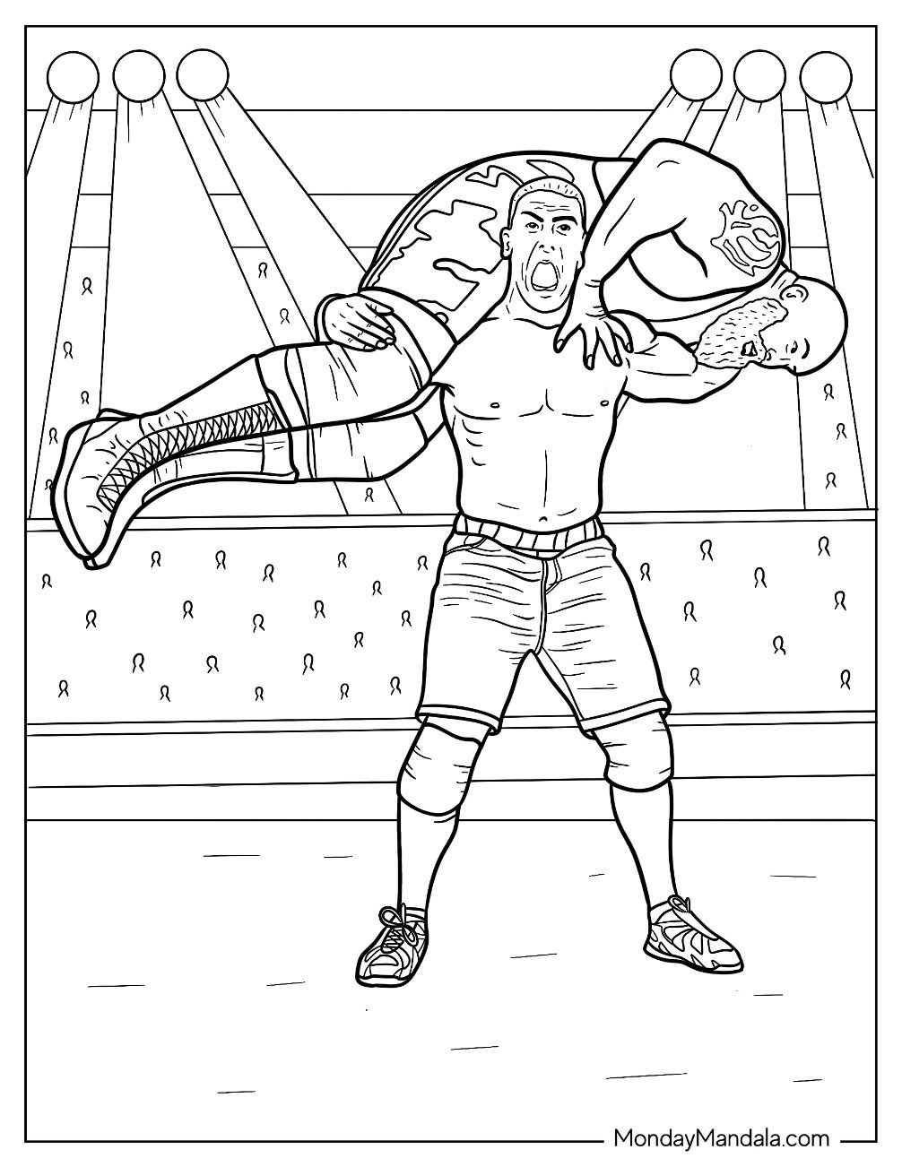 wwe wrestling coloring pages