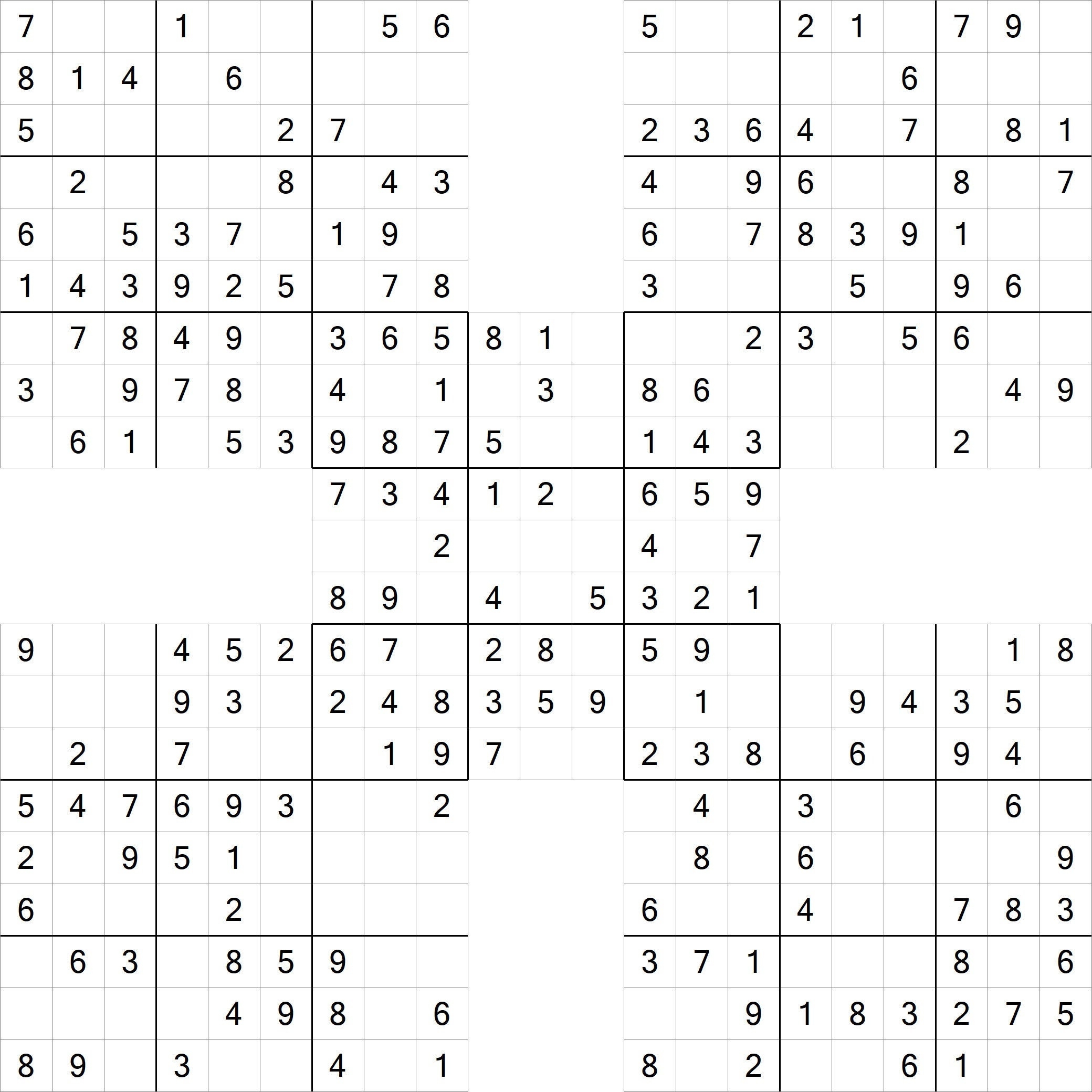 200 Easy Samurai Sudoku Puzzles PNG Instant Digital Download Great For Making KDP Puzzle Book Etsy Denmark