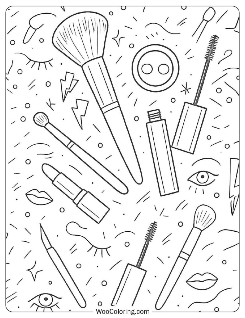 22 Makeup Coloring Pages Free PDF To Print Woo Coloring