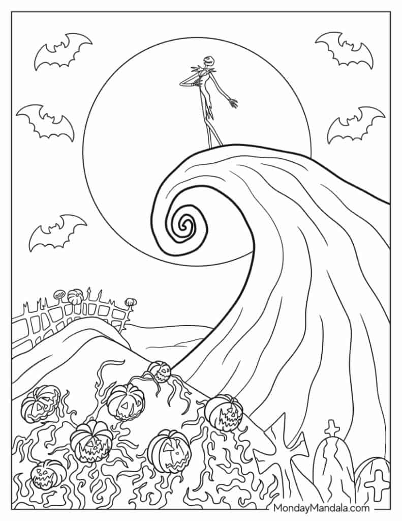 coloring pages jack skellington