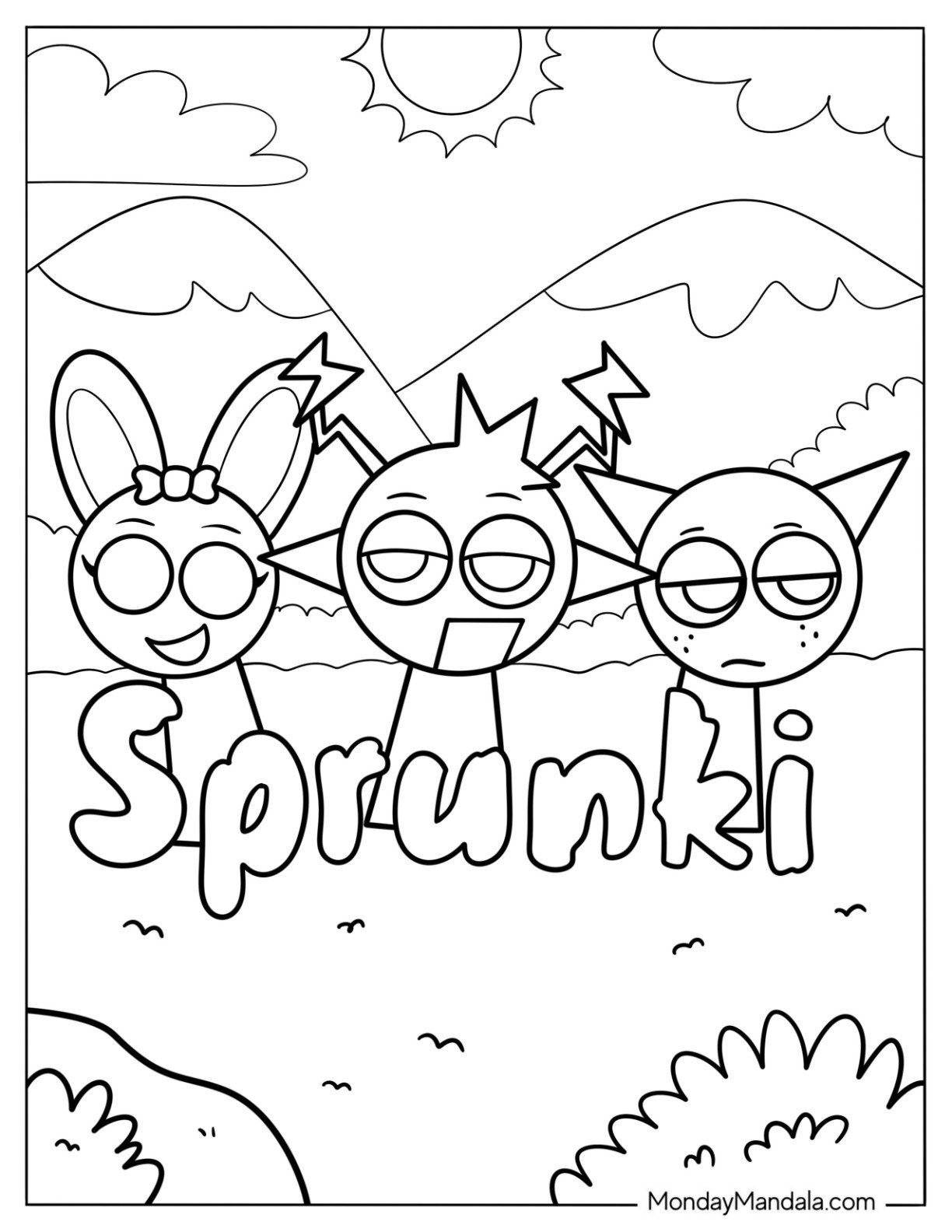 sprunki coloring pages