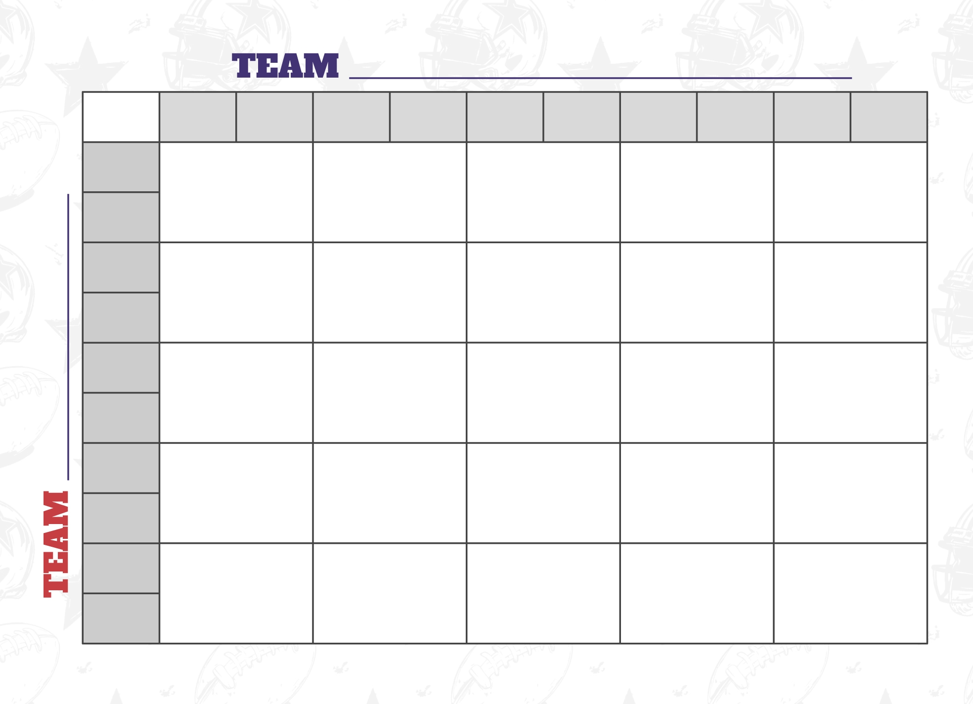 25 Square Football Grid Free Google Docs Template Gdoc io