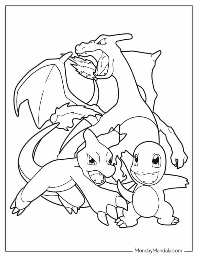 charmander coloring page