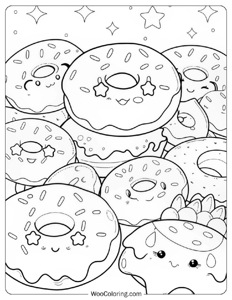 coloring pages of doughnuts