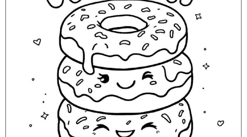 26 Donut Coloring Pages Free PDF To Print Woo Coloring