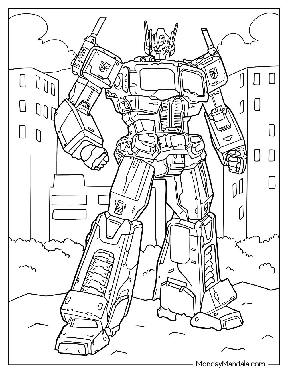 optimus coloring pages
