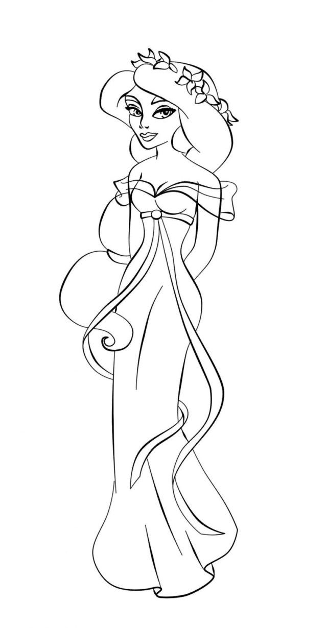 coloring pages jasmine princess