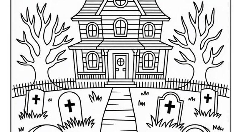 28 Haunted House Coloring Pages Smooth Draw