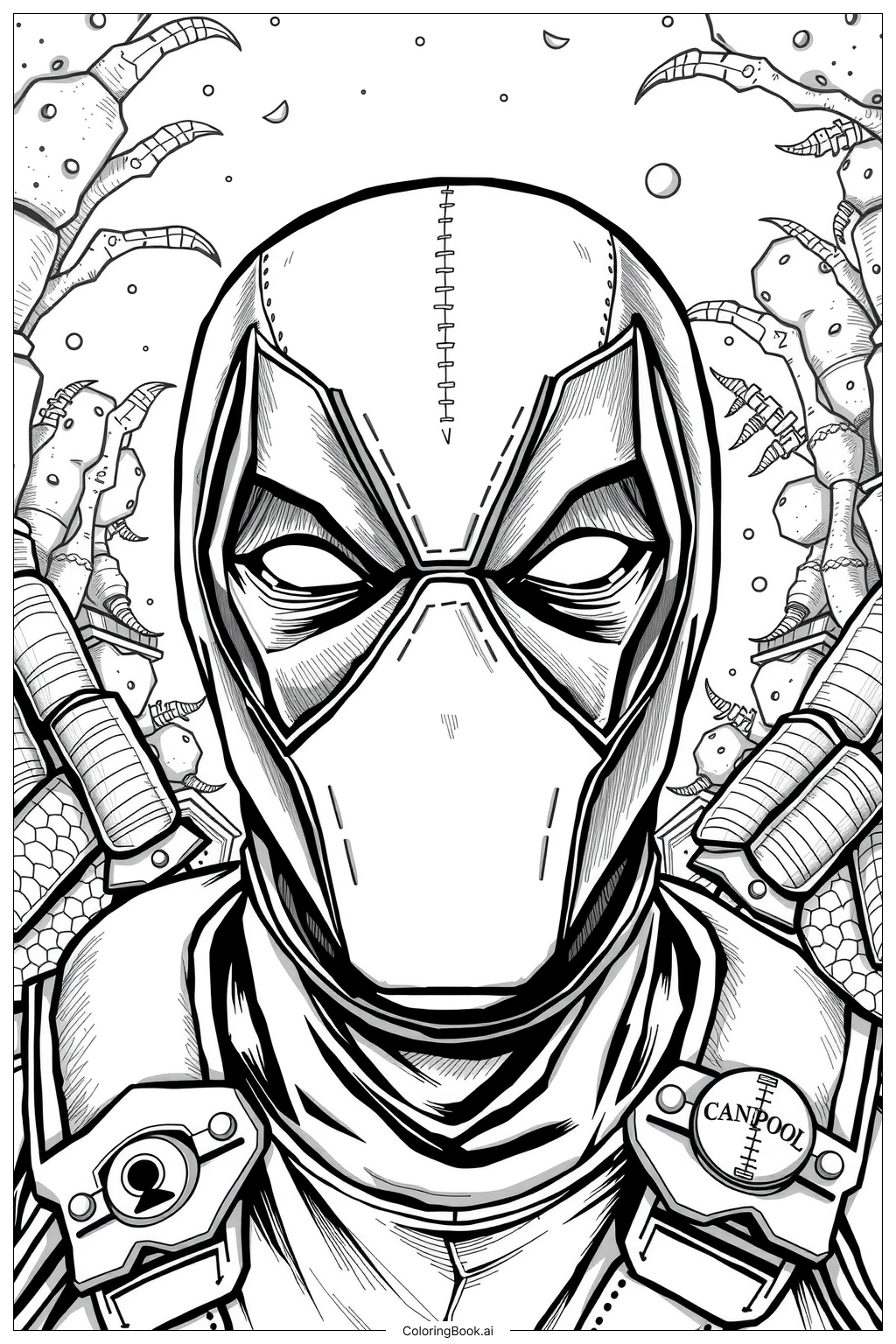 deadpool coloring page