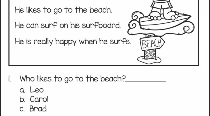 2nd Grade Reading Worksheets Best Coloring Pages For Kids