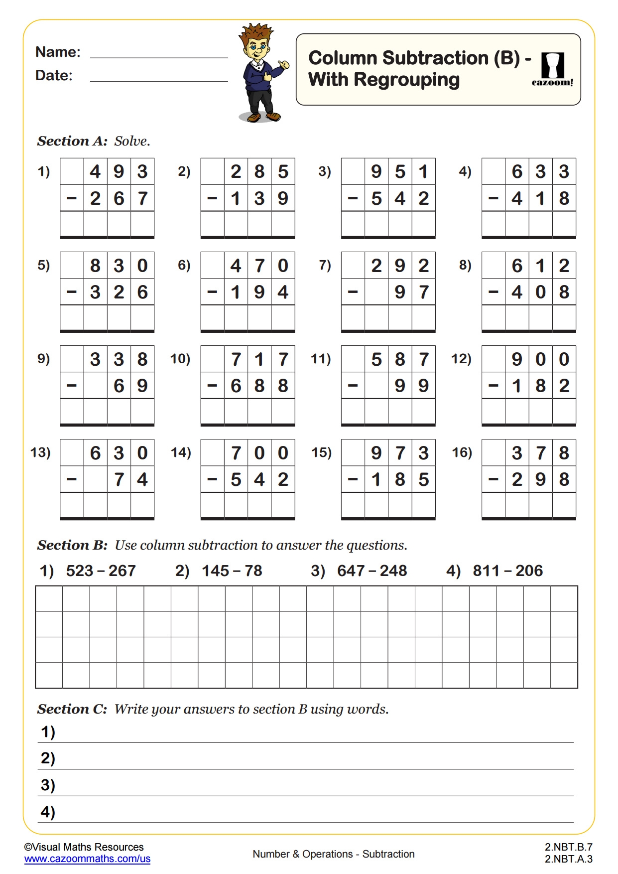 subtraction worksheets for grade 2 subtraction worksheets for grade 2