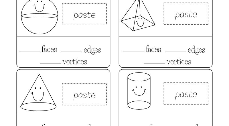 3 Dimensional Shapes Worksheet For 1st Grade Free Printable